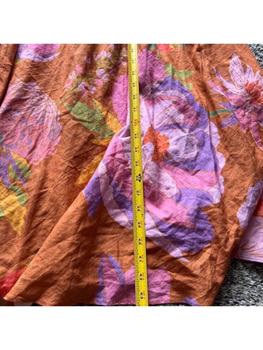 NWT Farm Rio Orange Large Maxi Dress Flower Cutout Vacation Tropical Floral Vaca - Picture 8 of 8